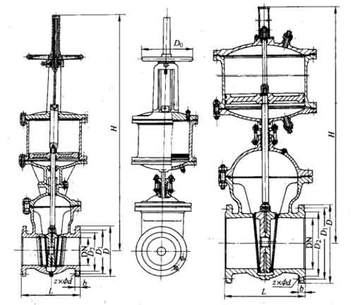 Z6s41H��Z6s41Y,Z6s41F��PN16~PN63���(d��ng)���ք�(d��ng)Шʽ�l�y���γߴ�D