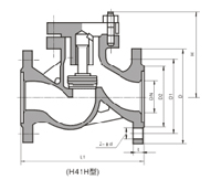 H41Y��H41H�ͷ��m�B������ʽ���P�ֹ���yPN16��PN100���νY(ji��)��(g��u)�ߴ�D