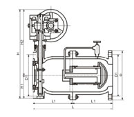HDW41X�ͷ��mʽ�๦�ܟoֹ���yPN10��PN25���νY(ji��)��(g��u)�B�ӳߴ�D