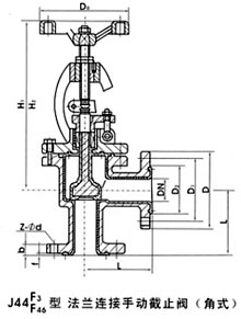 J44F46-16C�քӽ�ʽ�r����ֹ�y��Ҫ���κ��B�ӳߴ�D